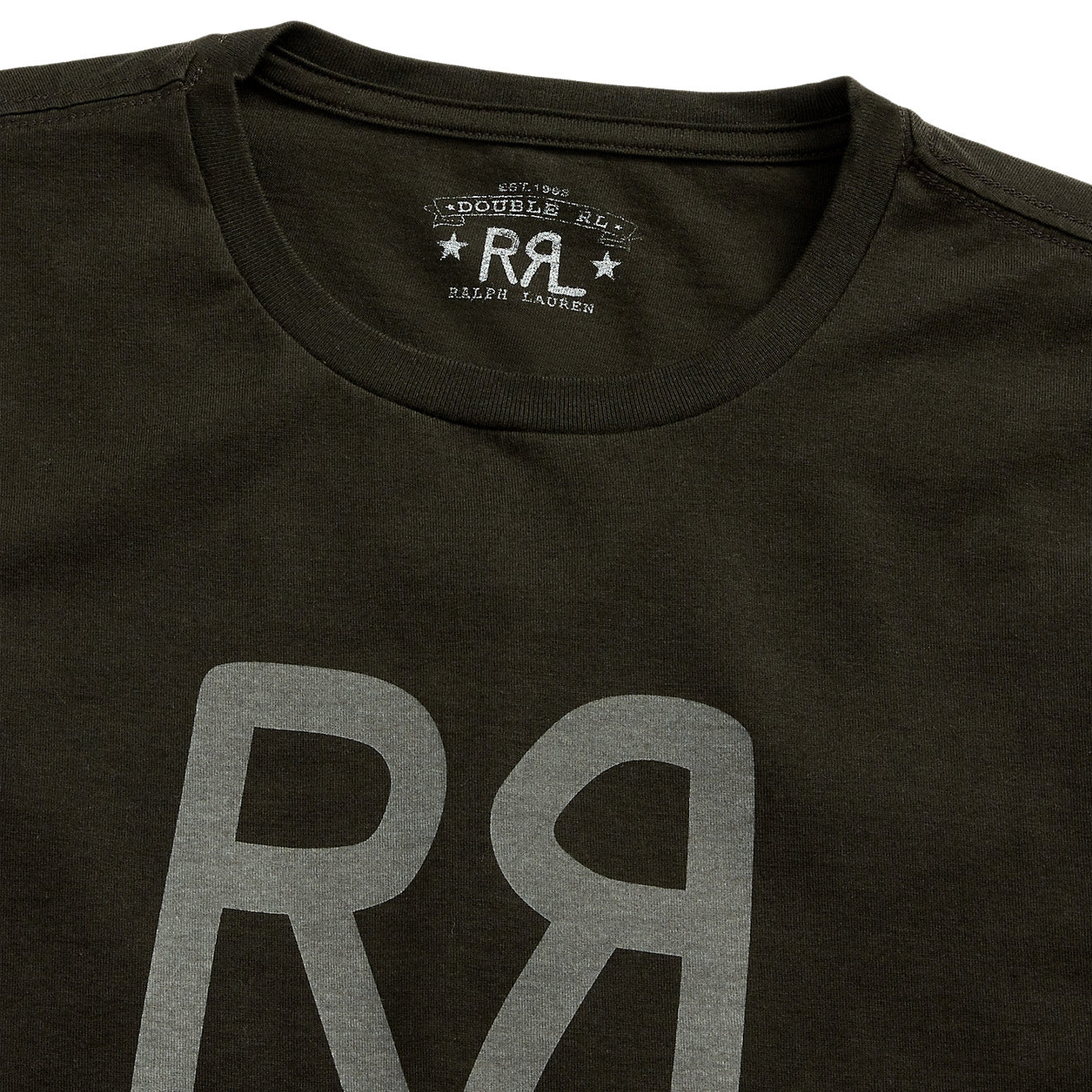 RRL by Ralph Lauren Logo Jersey T-Shirt Faded Black Canvas - The Sporting Lodge