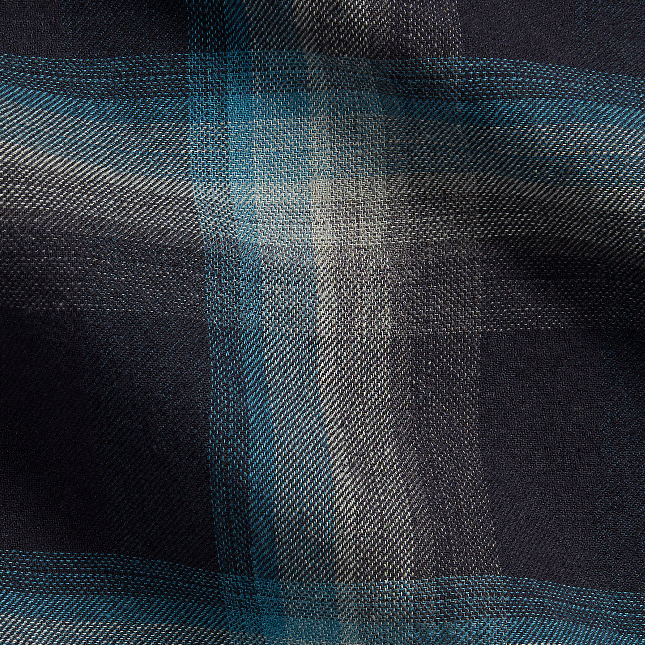 RRL by Ralph Lauren Plaid Jaspe Twill Camp Workshirt Black/Blue - The Sporting Lodge