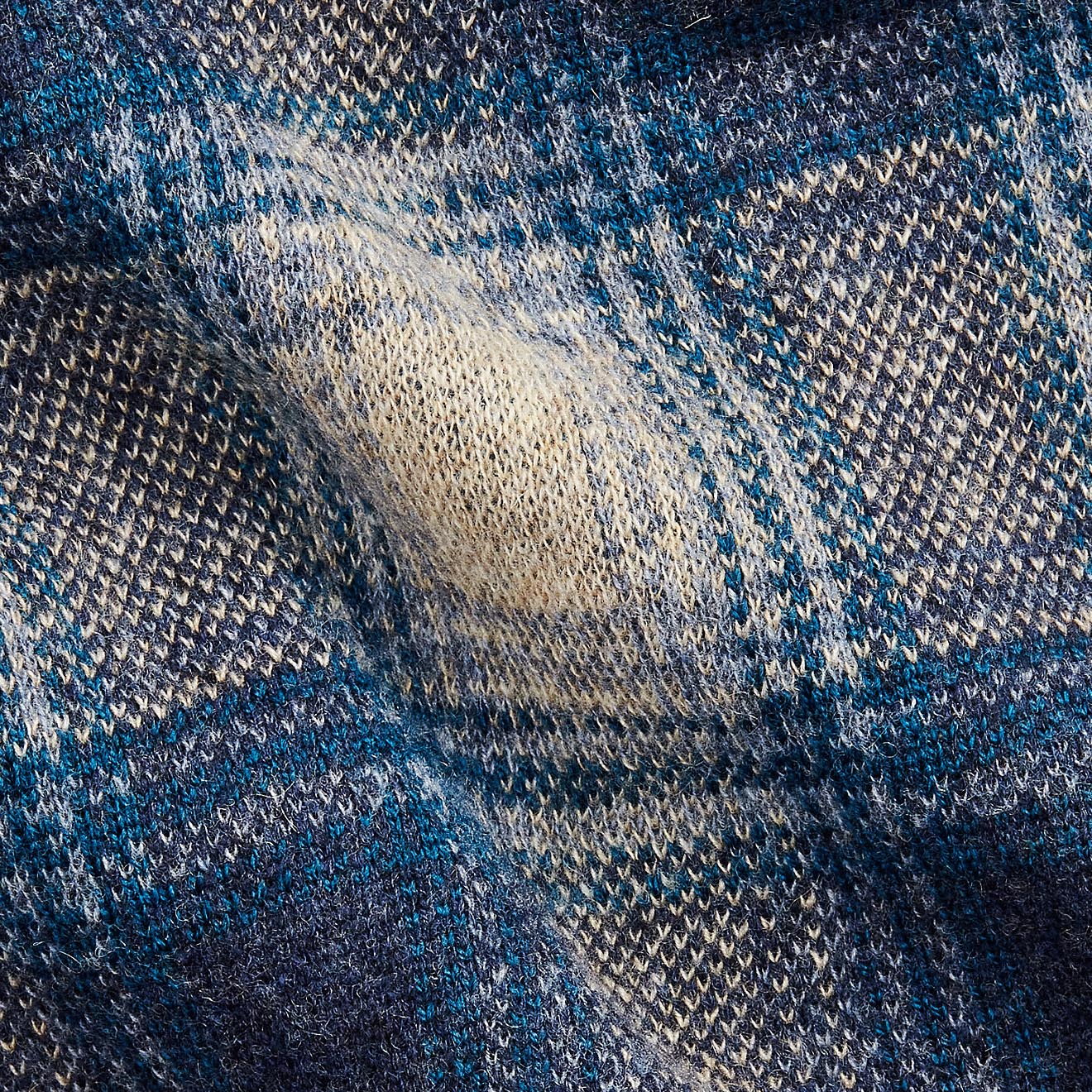 RRL by Ralph Lauren Plaid Wool-Cashmere Workshirt Jumper Blue Multi - The Sporting Lodge