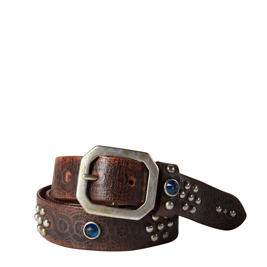 RRL by Ralph Lauren Studded Leather Belt Vintage Black - The Sporting Lodge