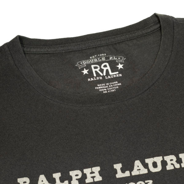 RRL by Ralph Lauren Graphic Logo T-Shirt Faded Black Canvas - The Sporting Lodge