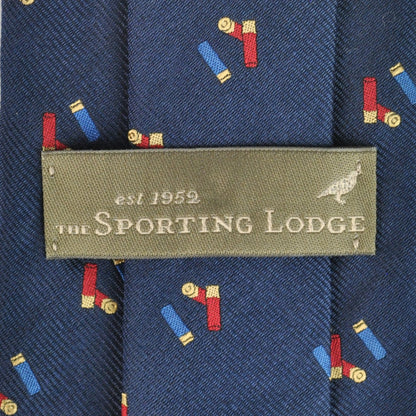 Sporting Lodge Woven Silk Mini Shotgun Cartridges Tie Navy - The Sporting Lodge