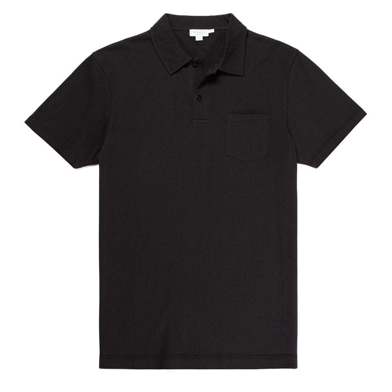 Sunspel Riviera S/S Polo Shirt Black - The Sporting Lodge