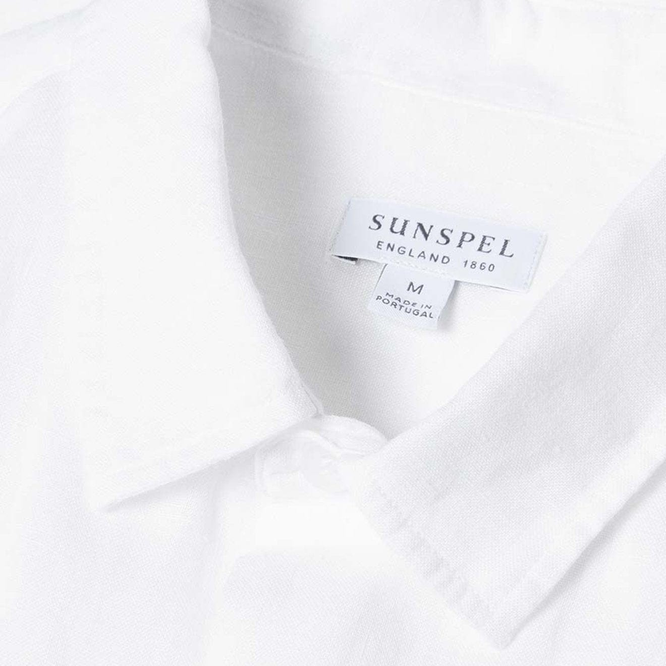 Sunspel SS Linen Shirt White - The Sporting Lodge