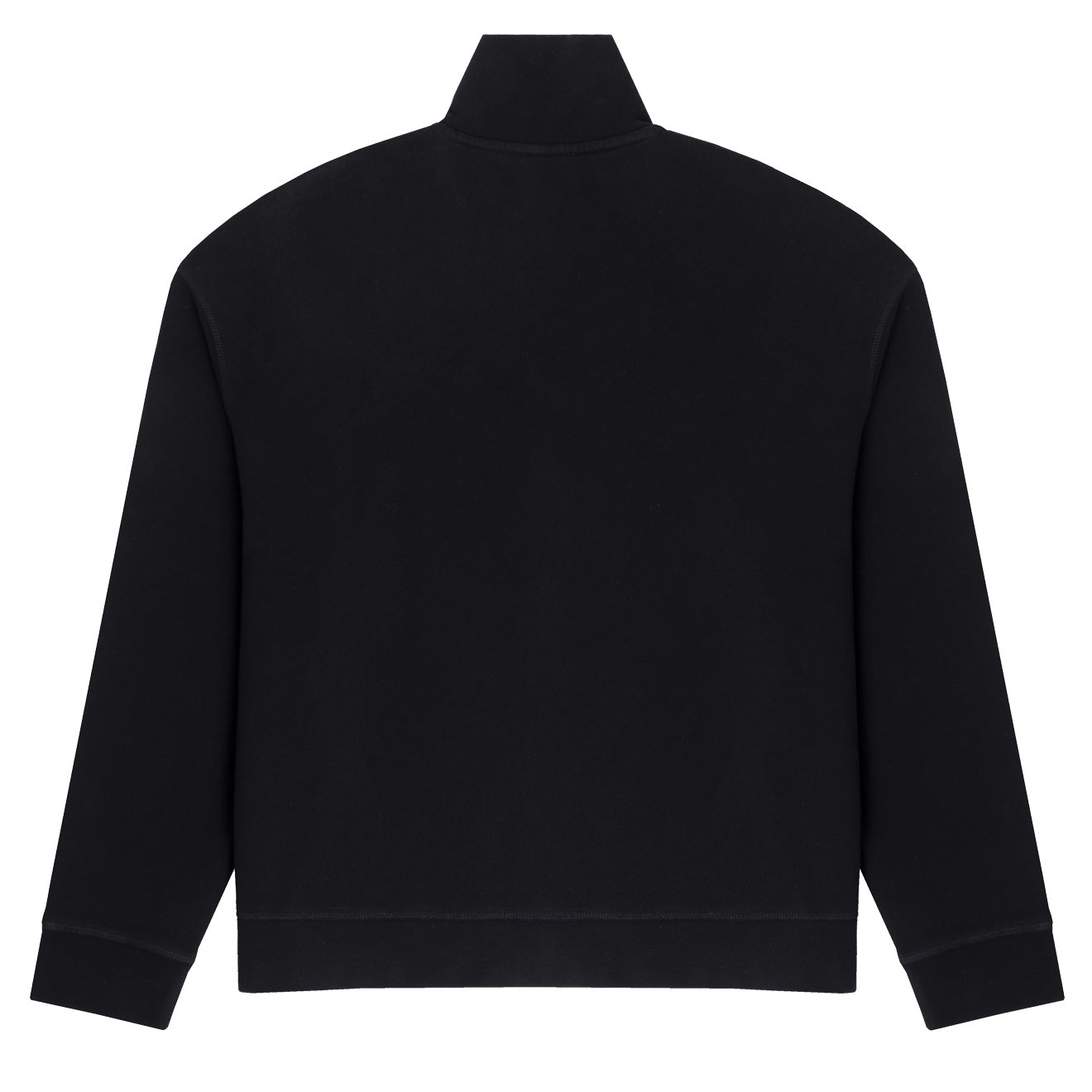 Sunspel Womens Half Zip Loopback Sweatshirt Black - The Sporting Lodge