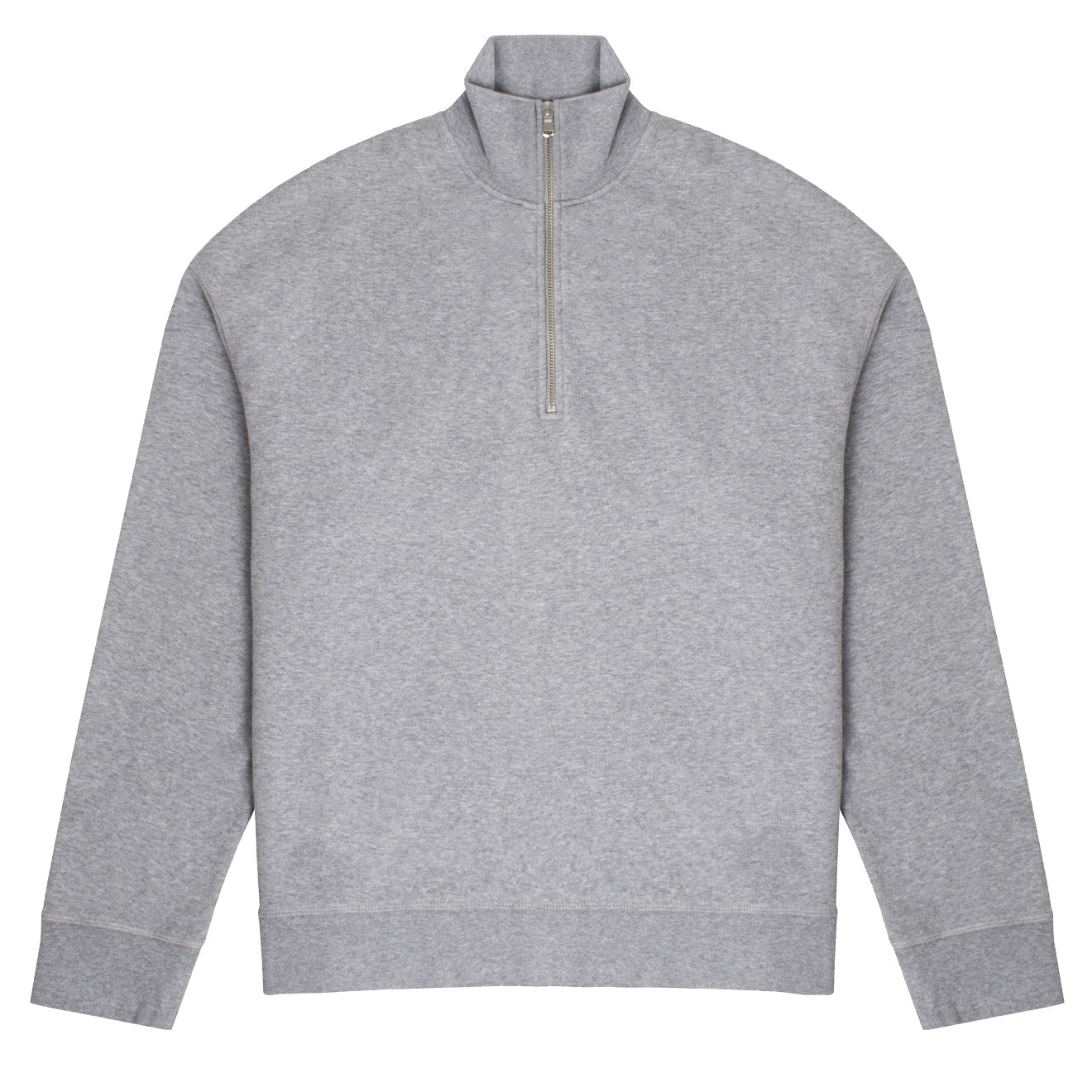 Sunspel Womens Half Zip Loopback Sweatshirt Grey Melange - The Sporting Lodge
