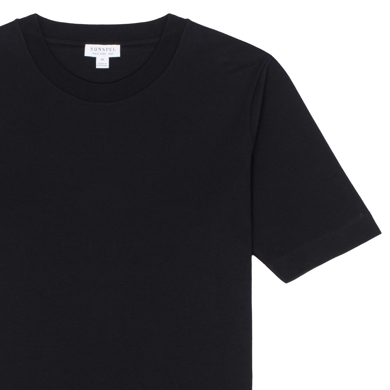 Sunspel Womens Mid Sleeve T-Shirt Black - The Sporting Lodge