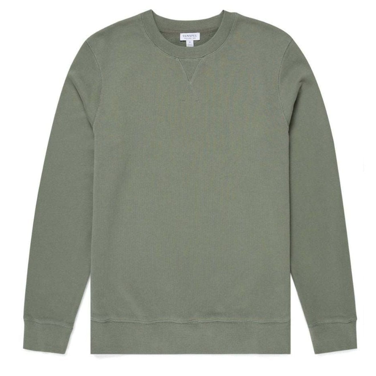 Sunspel Loopback Sweatshirt Light Khaki - The Sporting Lodge