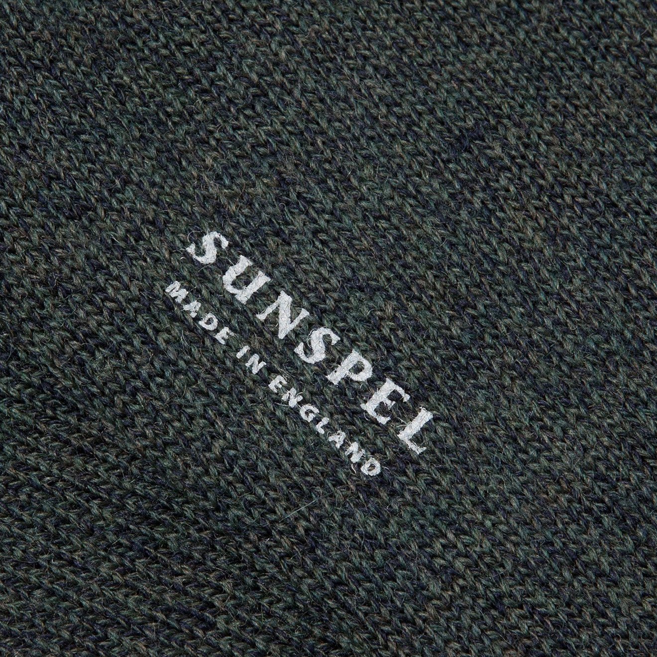 Sunspel Merino Wool Socks Dark Moss Twist - The Sporting Lodge