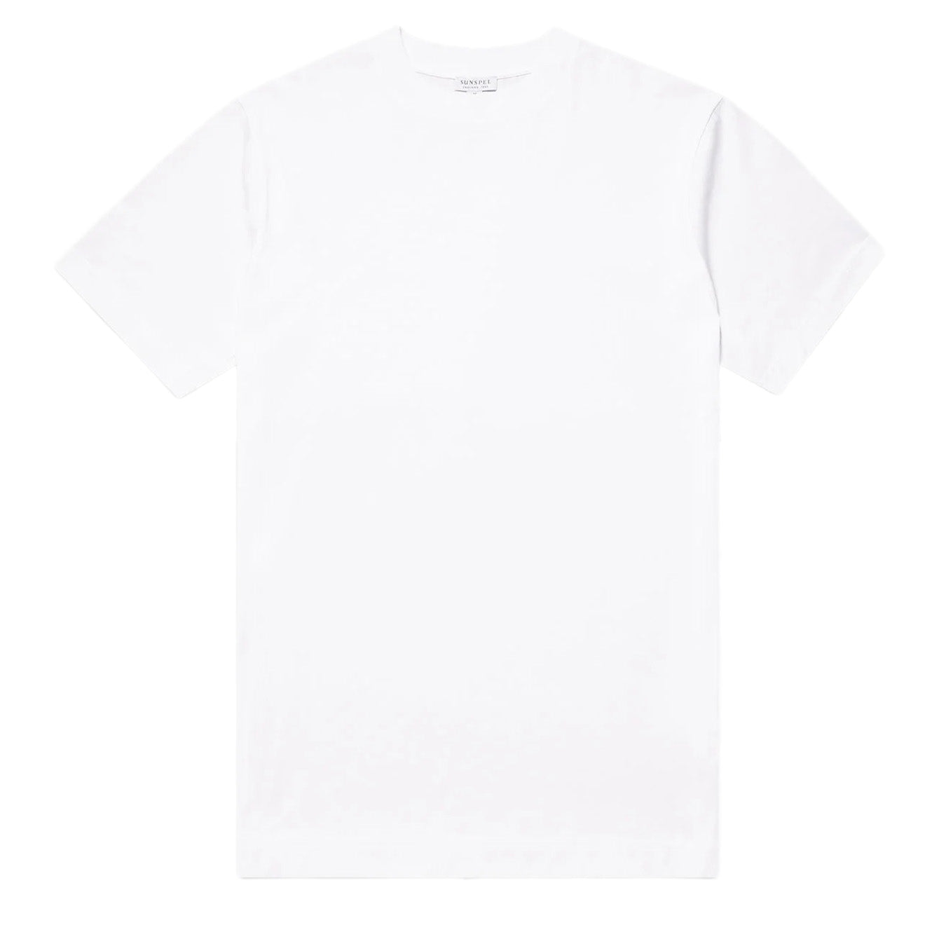 Sunspel Mock Neck T-Shirt White - The Sporting Lodge