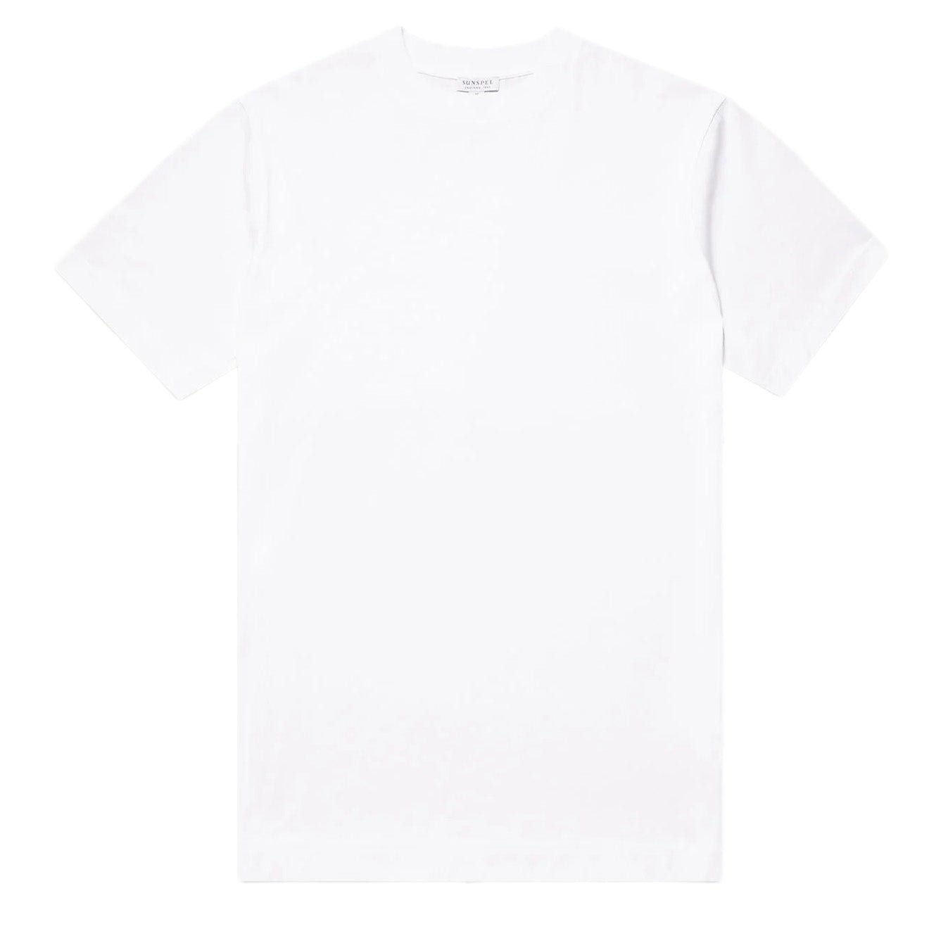 Sunspel Mock Neck T-Shirt White - The Sporting Lodge