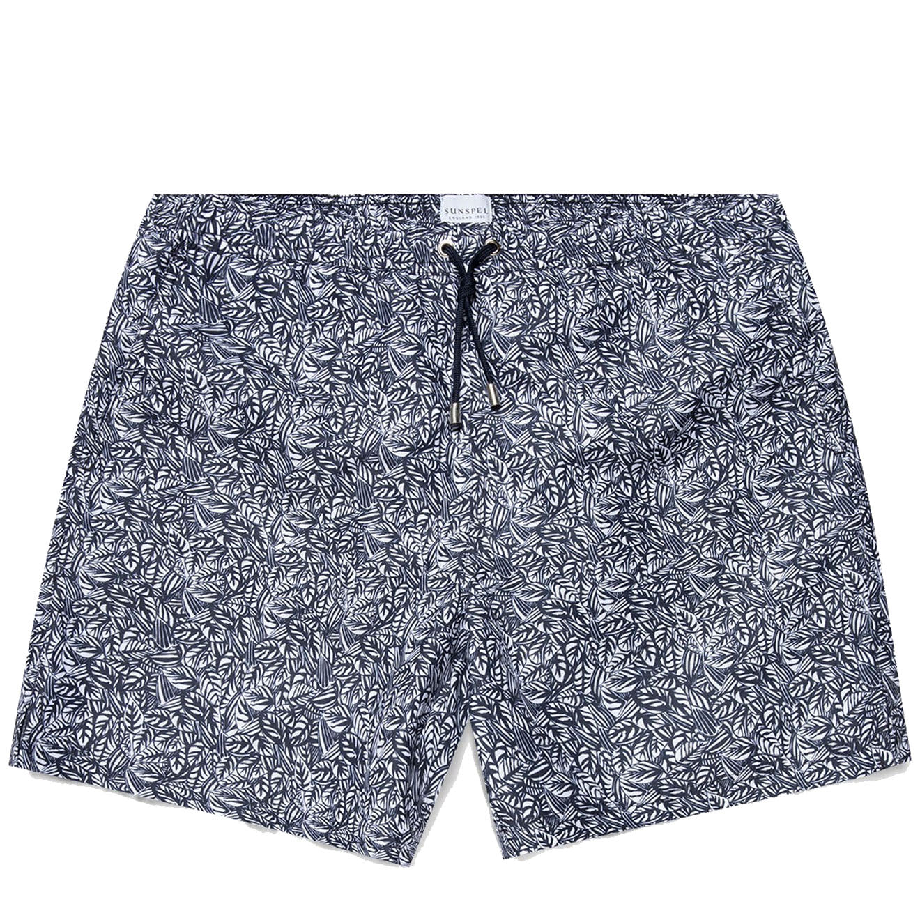 Sunspel Swim Shorts Navy Tropics Print - The Sporting Lodge