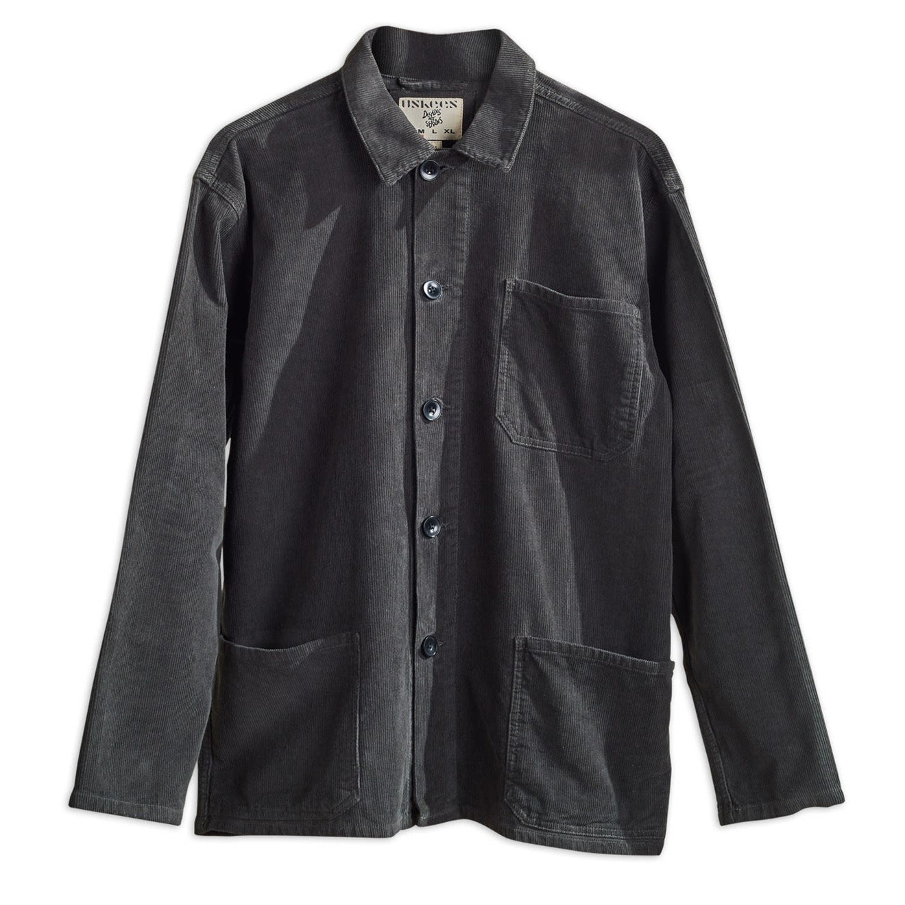 USKEES 3001 Buttoned Cord Overshirt Faded Black - The Sporting Lodge