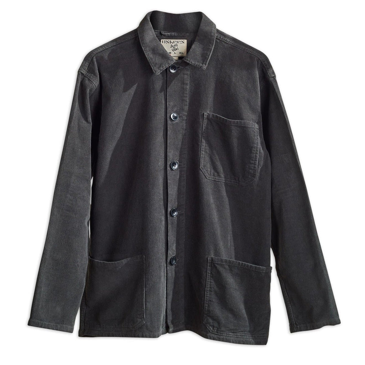 USKEES 3001 Buttoned Cord Overshirt Faded Black - The Sporting Lodge