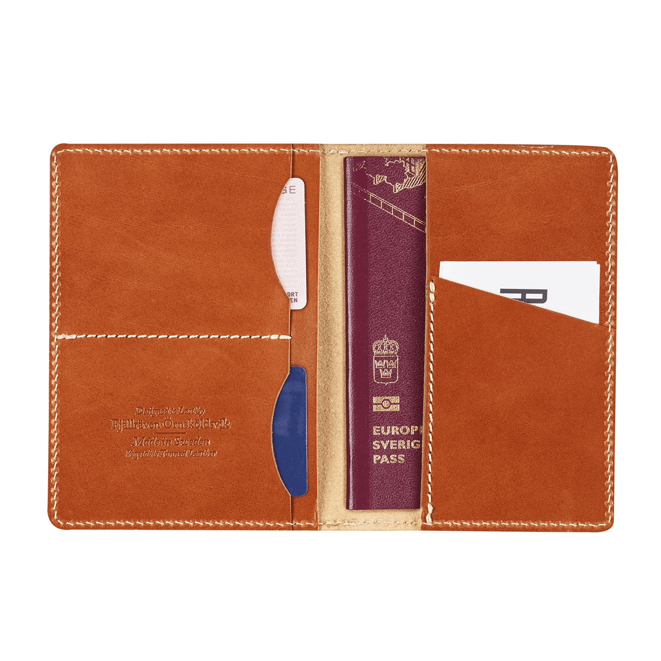 Fjallraven Leather Passport Cover Leather Cognac - The Sporting Lodge