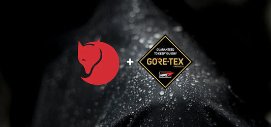 Fjallraven and GORE-TEX logos on waterproof shell fabric highlighting next generation ePE membrane performance