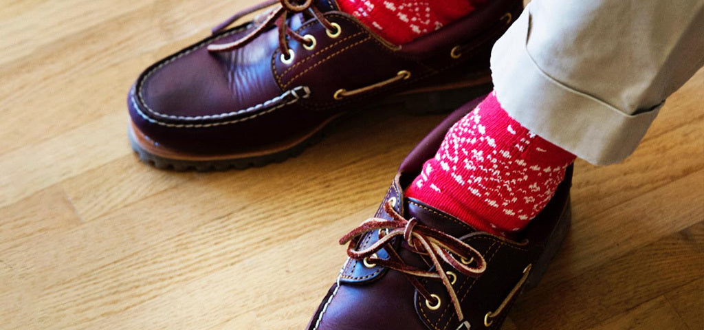 Mans Feet Wearing RoToTo Socks