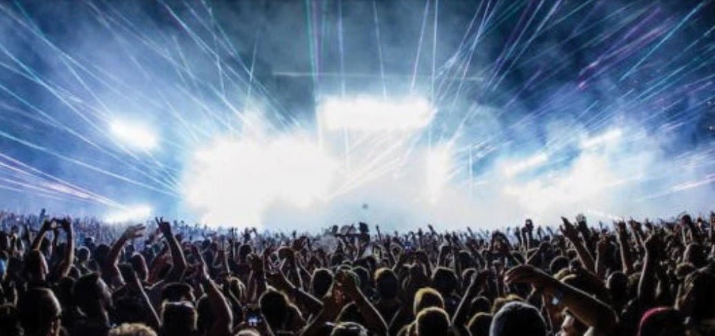 Light Show and Crowd at Outdoor Summer Festival
