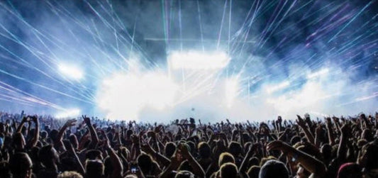 Light Show and Crowd at Outdoor Summer Festival