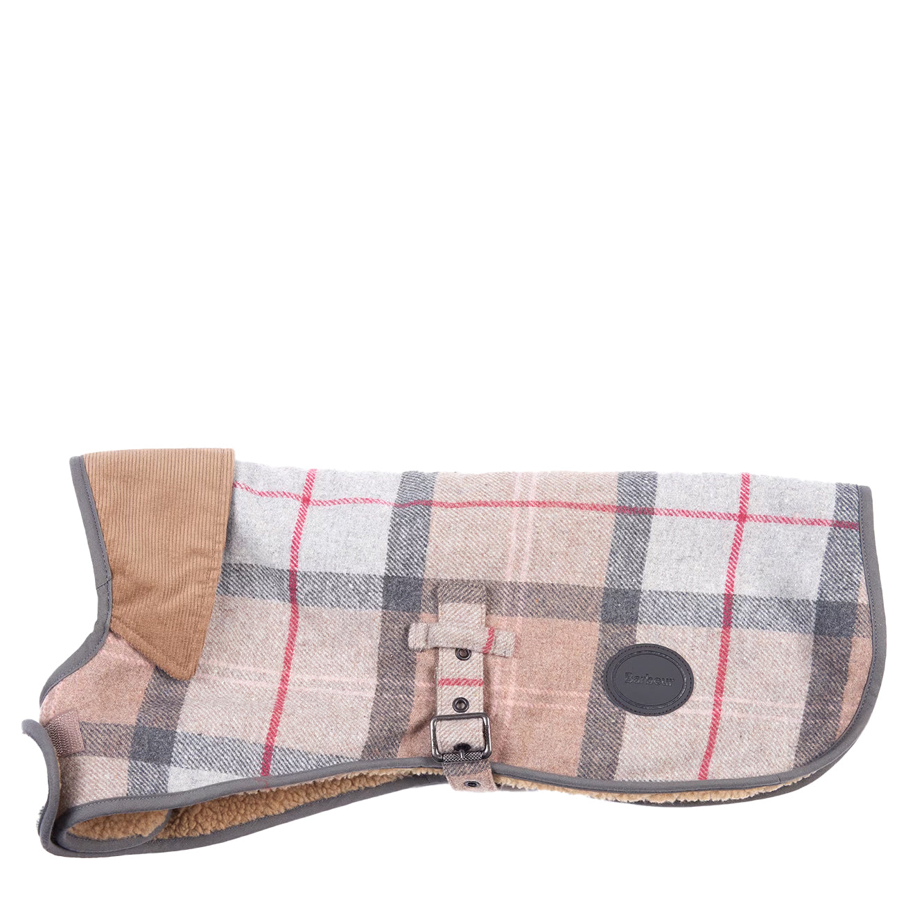 Barbour Wool Dog Coat Taupe / Pink - The Sporting Lodge