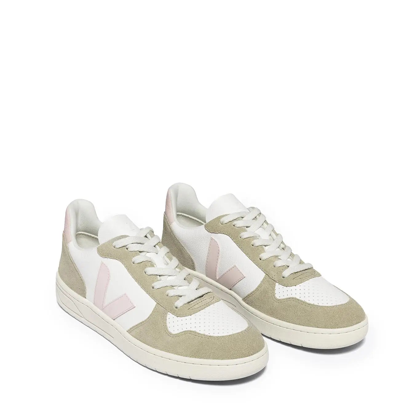 Veja Womens V-10 Chromefree Leather White Petale Sahara - The Sporting Lodge
