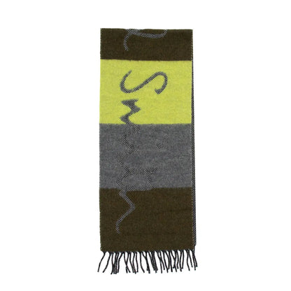 Paul Smith Scarf PS Crux Logo Brown / Yellow / Grey - The Sporting Lodge