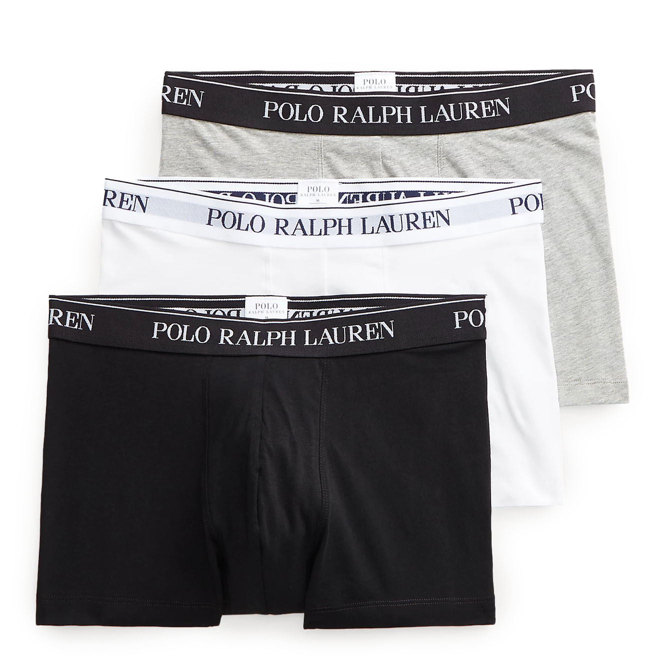 Polo Ralph Lauren Classic 3-Pack Trunks White / Polo Black / Andover Heather - The Sporting Lodge
