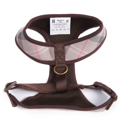 Barbour Tartan Dog Harness Taupe / Pink - The Sporting Lodge