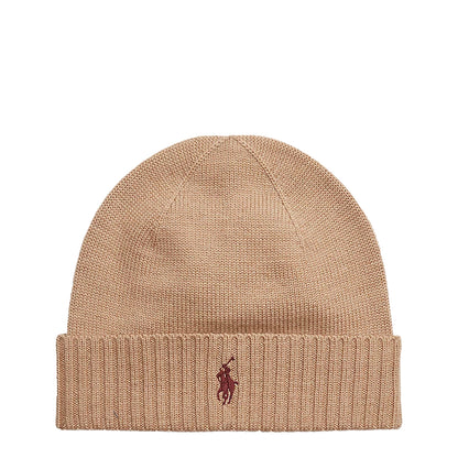 Polo Ralph Lauren Signature Pony Wool Beanie Camel Melange - The Sporting Lodge