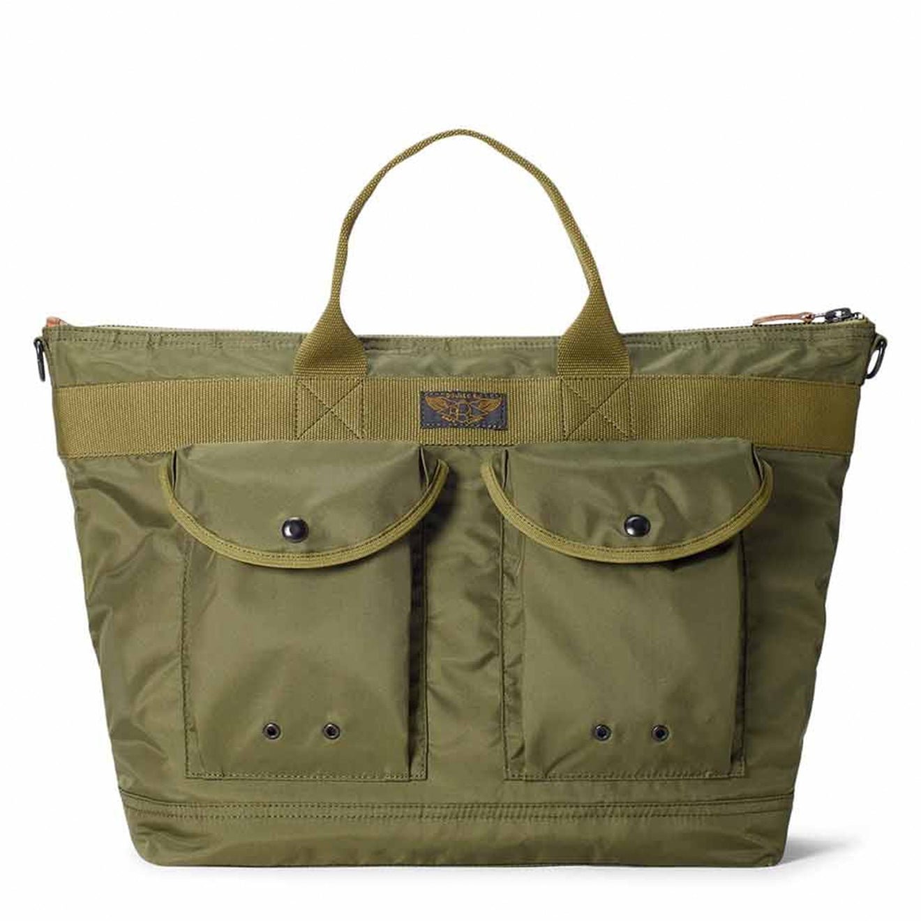 RRL by Ralph Lauren Nylon Canvas Utility Messenger Bag Olive Drab