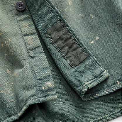 RRL by Ralph Lauren Distressed Twill Workshirt Service Green