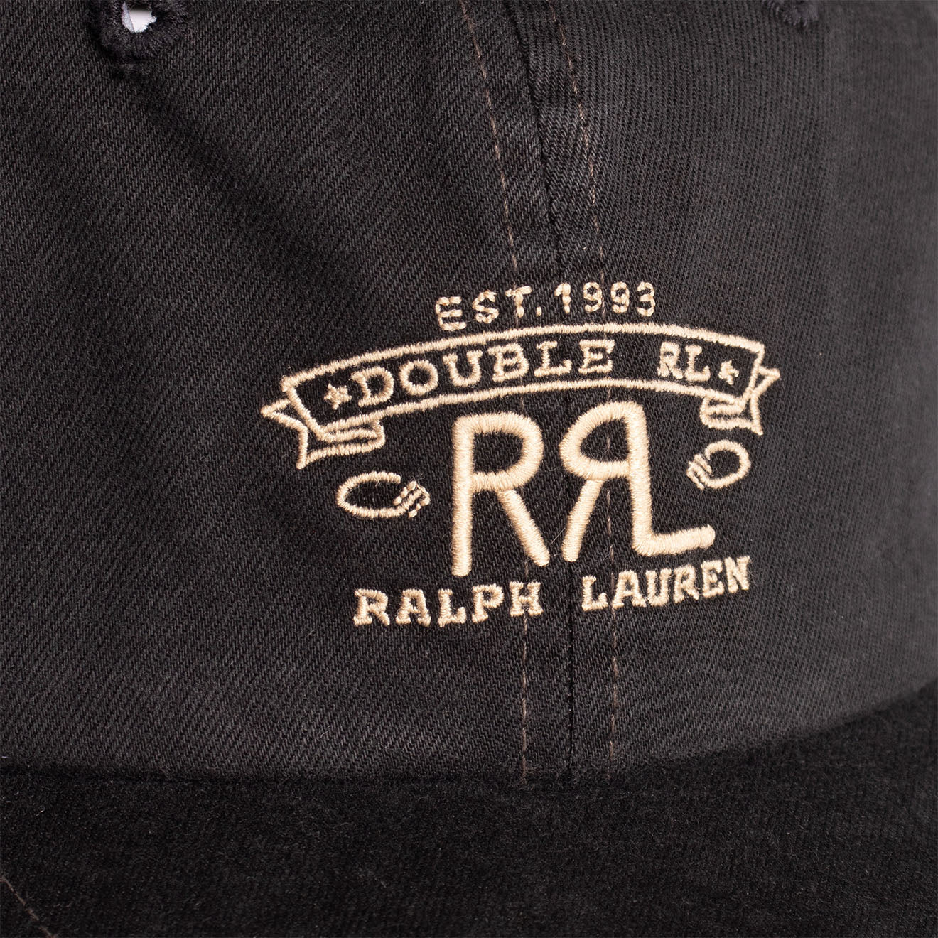 RRL by Ralph Lauren RRL Ranch Logo Twill Ball Cap Black - The Sporting Lodge