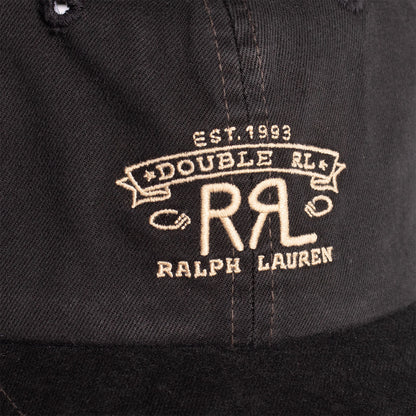 RRL by Ralph Lauren RRL Ranch Logo Twill Ball Cap Black - The Sporting Lodge