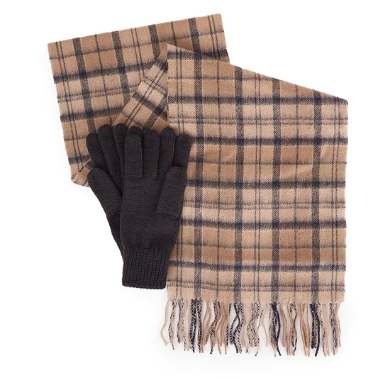 Barbour Wool Tartan Scarf & Glove Gift Set Trench - The Sporting Lodge