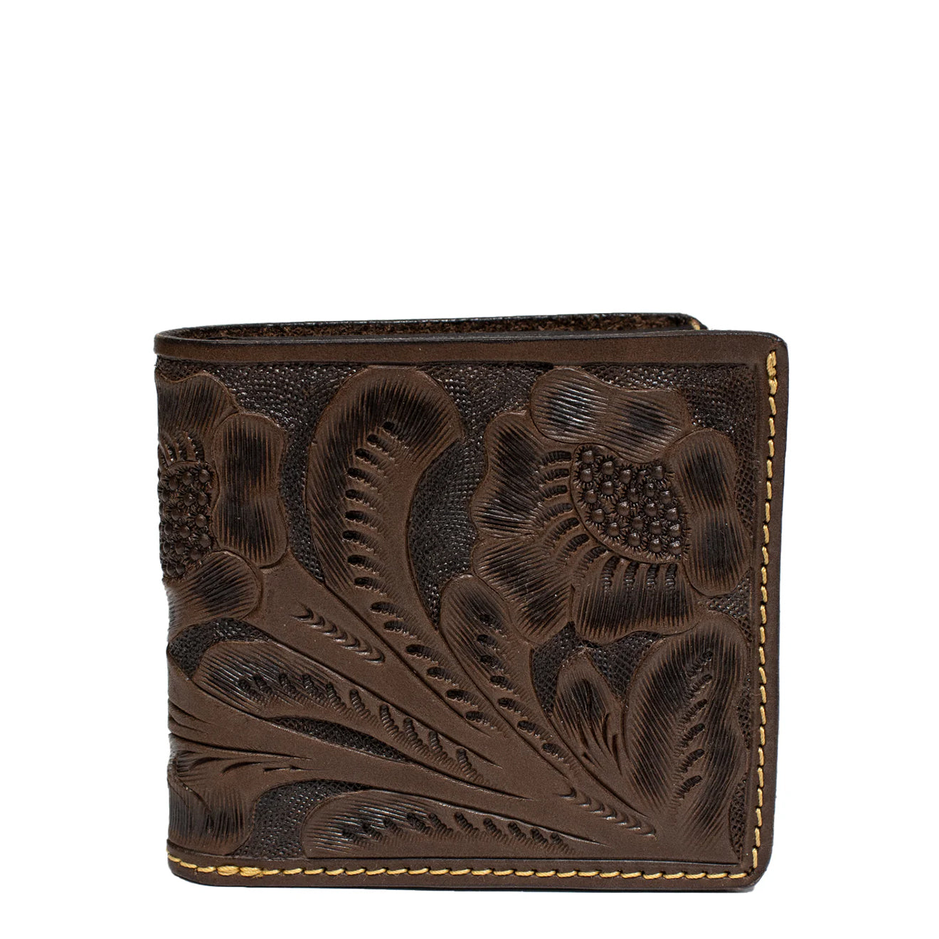 RRL by Ralph Lauren Hand Tooled Leather Billfold Wallet Brown | The ...