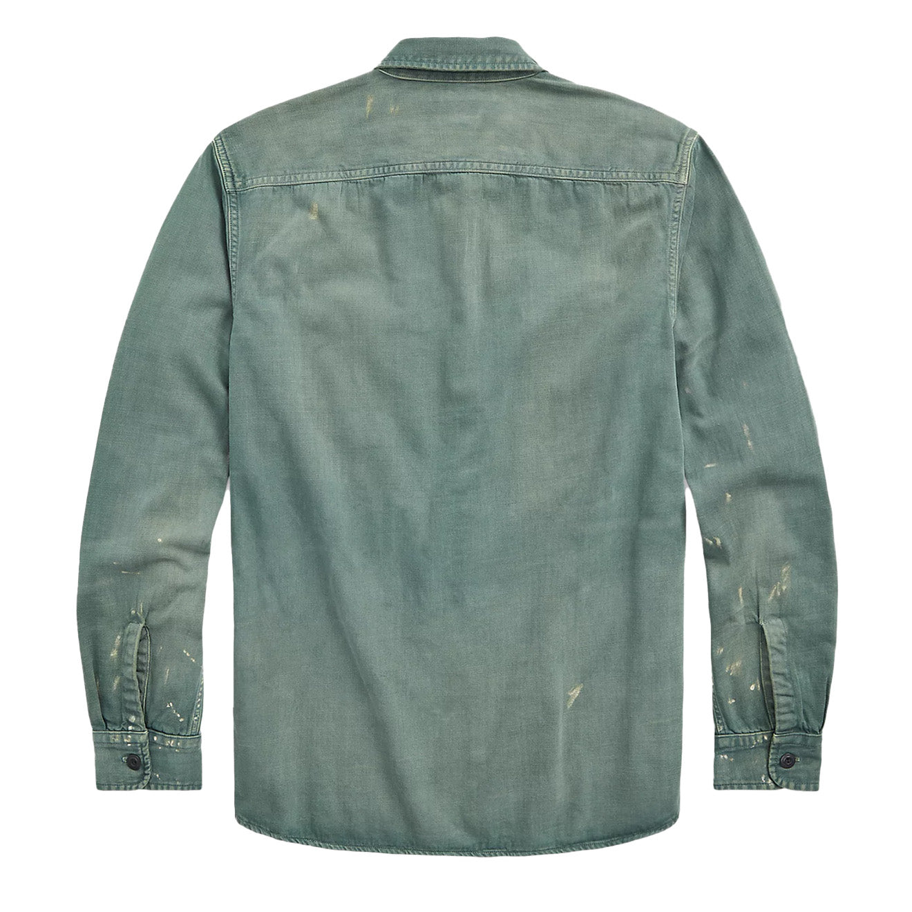 RRL by Ralph Lauren Distressed Twill Workshirt Service Green