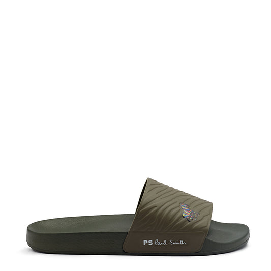 Paul Smith Nyro Zebra Logo Slides Khaki - The Sporting Lodge