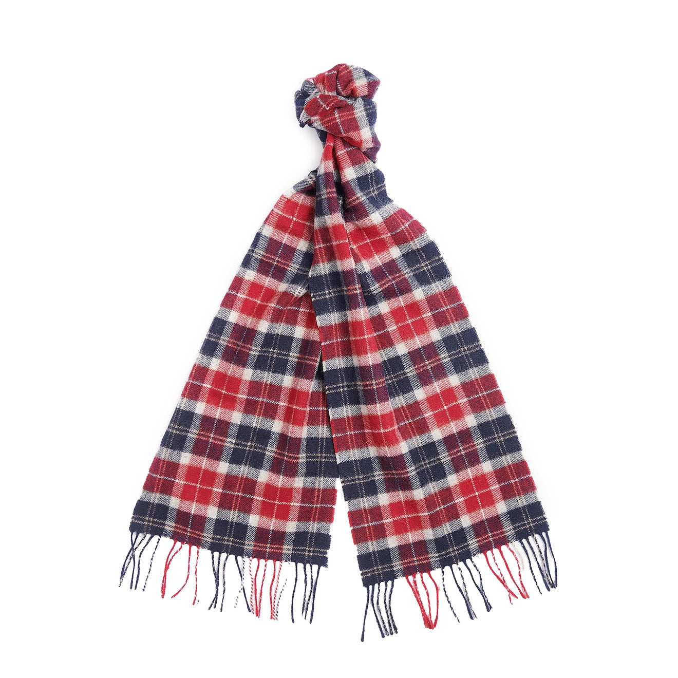 Barbour Tartan Lambswool Scarf Cranberry - The Sporting Lodge