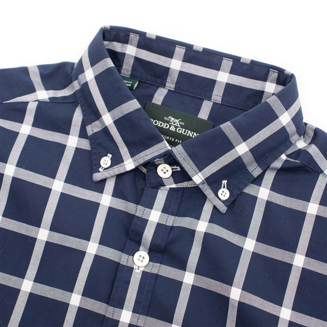 Rodd & Gunn Gunn Check Oxford Slim Fit Shirt Navy - The Sporting Lodge
