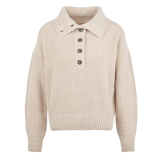 Barbour Womens Yarrow Knitted Jumper Oatmeal - The Sporting Lodge