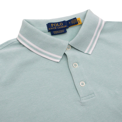 Polo Ralph Lauren Custom Slim Fit Contrast Polo Shirt Celadon / White - The Sporting Lodge