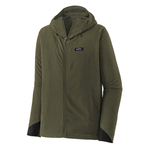 Patagonia R1® TechFace Fitz Roy Trout Hoody Basin Green - The Sporting Lodge