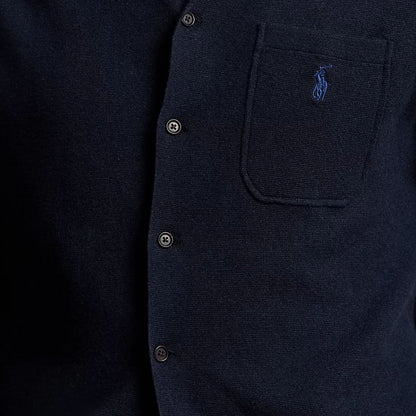 Polo Ralph Lauren Cotton Camp - Collar Jumper Navy Heather - The Sporting Lodge