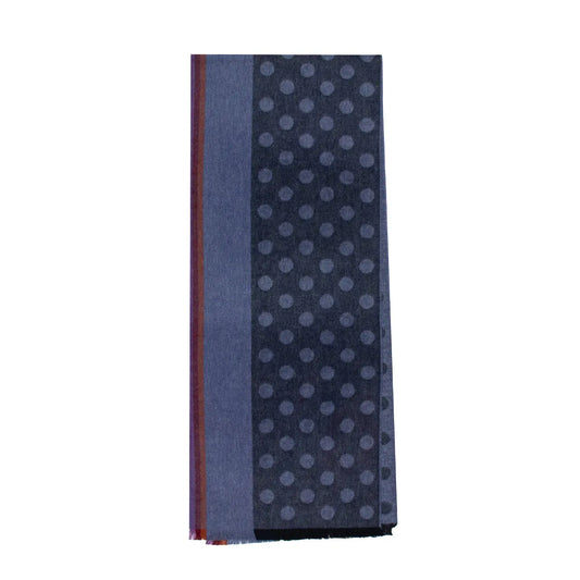 Paul Smith Scarf PS Edge Stripe Polka Navy - The Sporting Lodge