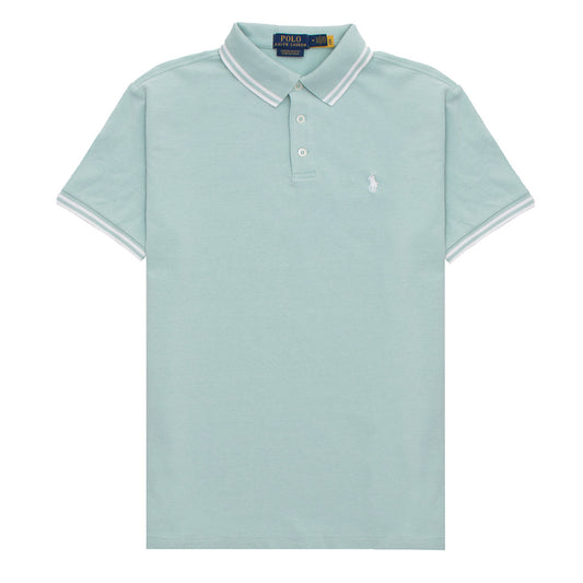 Polo Ralph Lauren Custom Slim Fit Contrast Polo Shirt Celadon / White - The Sporting Lodge