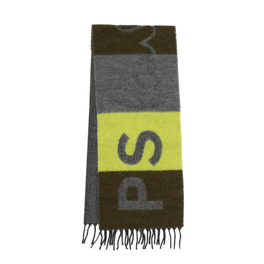 Paul Smith Scarf PS Crux Logo Brown / Yellow / Grey - The Sporting Lodge