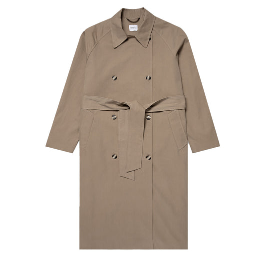 Sunspel Womens Trench Coat Dark Stone - The Sporting Lodge