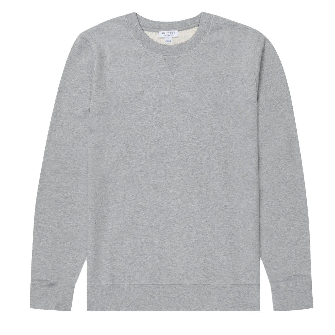 Sunspel Loopback Sweatshirt Grey Melange - The Sporting Lodge