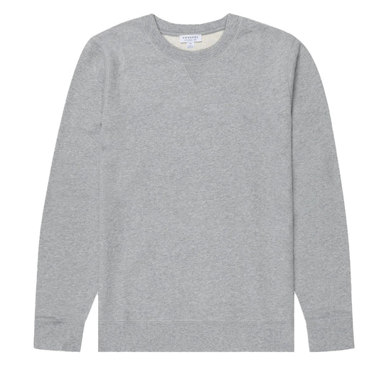 Sunspel Loopback Sweatshirt Grey Melange - The Sporting Lodge
