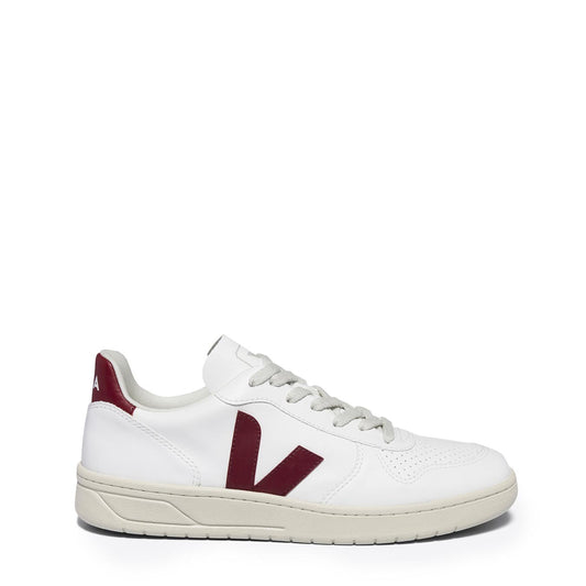 Veja Womens V-10 White Marsala - The Sporting Lodge
